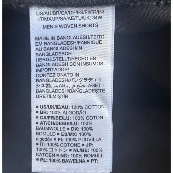 Amazon Essentials Slim-Fit 9" Stretch Chino Short 100% Cotton Black Size 34 - Picture 10 of 12